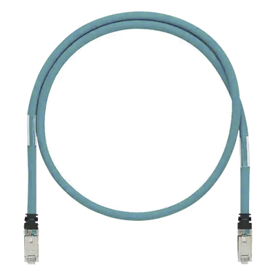 Patch Cord Industrial Cat6A / 600V / SF/UTP Blindado / 26 AWG / 2 m (6.56 ft) / Aqua