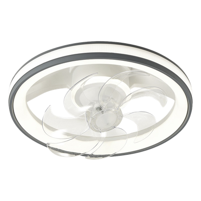 Ventilador de Techo con Luminario LED / 110 V CA 50/60 Hz / 88 W / 4500 Lm / 3 Temperaturas de Color 2700-4000-6500 K / 6 Velocidades / 500 mm (1.64 ft) / Dimeable / Blanco y Gris