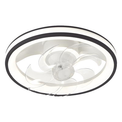 Ventilador de Techo con Luminario LED / 110 V CA 50/60 Hz / 88 W / 4500 Lm / 2700-4000-6500 K / 6 Velocidades / Dimeable / 501 mm (1.64 ft) / Blanco y Negro