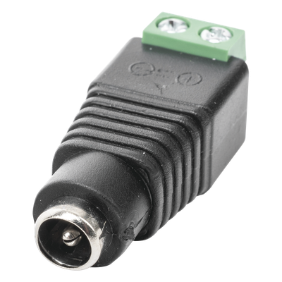 Adaptador de Alimentación DC / Jack Hembra 3.5 mm / Terminales Tornillo / Polarizado 12 Vcc / Pin Cobre 2.1 mm / Calibre 18 AWG
