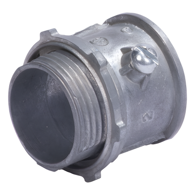 Conector Metálico Galvanizado / 1 1/4″ (32mm) / Pared Delgada / Tornillo Incluido / Uso Interior y Exterior en Baja Humedad