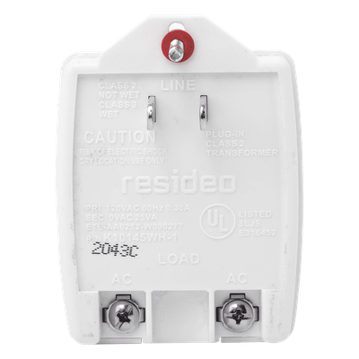 Transformador de Pared / 120 Vca a 9 Vca / 25 VA / Clase 2 / UL Listado / Montaje en Pared