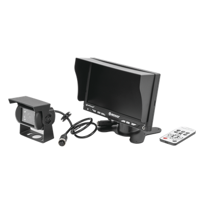 Sistema de Reversa Vehicular / Monitor LCD 7» / Cámara CMOS IR 18 LEDs / Soporte Dual Cámara / Cable 20 m (65.6 ft)