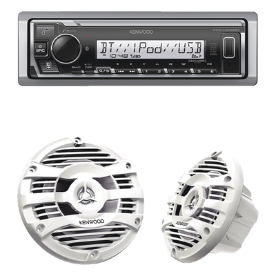Kit Estéreo Marino Bluetooth / 50 W RMS por Canal / Bocinas 6.5′ (16.5 cm) / Tweeter 1′ (2.54 cm) / Ecualizador 13 Bandas / USB y Auxiliar Frontal