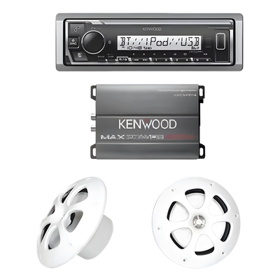 Kit de Audio Marino / Receptor Bluetooth / Amplificador 400W / Bocinas 6.5″ (16.5 cm) / 4 Ohms