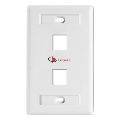 Placa de Pared Keystone / 2 Salidas / Color Blanco / Compatible con Jacks Z-MAX y MAX