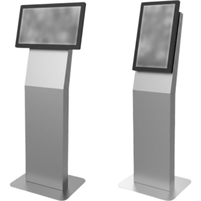 Kiosco para Pantalla Indoor / Orientación Dual / 15″ a 32″ / VESA 100×100 a 200×200 / Base Rectangular / Gestión de Cables