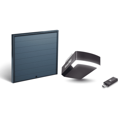 KIT COMPLETO Incluye /Puerta D/ Garage / APDOORL 12×7 Pies / Lisa Linea Central / Insulada / Interfase ACCESSWIFI / Motor FS1000M / 1/2HP / Fuerte/Silencioso/Luz LED/Motor DC .