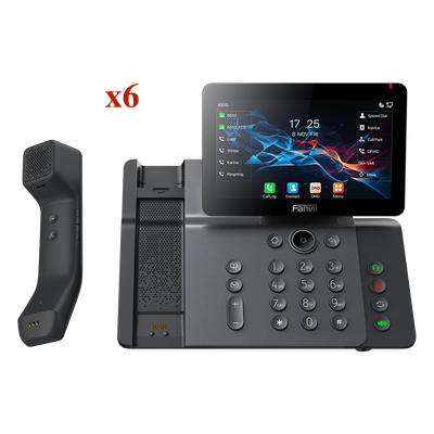 Teléfono IP Empresarial / Pantalla Táctil IPS 7′ / Wi-Fi 6 Dual-Band / Bluetooth 5.4 / Micrófono Inalámbrico / 20 Líneas SIP / Videollamadas HD 1080p