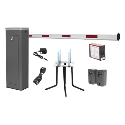 Kit Barrera Vehicular Derecha / Brazo 3 m (9.84 ft) / Apertura 1.5 s / Uso Semi-Intensivo / Accesorios de Seguridad Incluidos / 110V