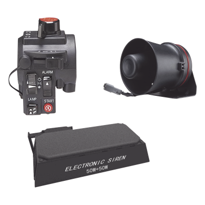 Kit de Señalización para Motocicleta / Sirena y Bocina 100W / Controlador Ergonómico / 4 Tonos / Manubrio 7/8″ (22.22 mm)