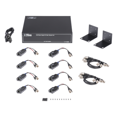 Transceptor Activo / 8 Canales / Video + PoC / UTP Cat 5e/6 / 150 m (492.1 ft) en 4K / 200 m (656.2 ft) en 5 MP / 36 Vcc a 12 Vcc / Rack 19″