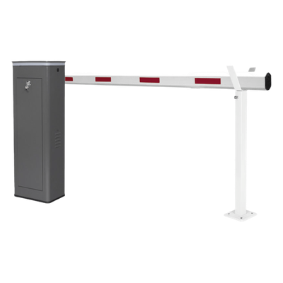 Barrera Vehicular / Brazo Telescópico 5.5 m (18 ft) / Apertura 6 s / Finales de Carrera Programables / Corona LED Semaforizada / 110V / IP para Uso Semi-Intensivo