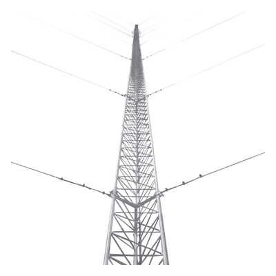 Torre Arriostrada de Piso / 30 m (98.4 ft) / Galvanizada por Inmersión en Caliente / Resistencia al Viento 200 km/h / Carga Axial 200 kg / 10 Tramos
