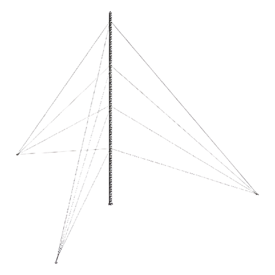 Torre Arriostrada de Piso / 3 m (9.8 ft) de Altura / Carga Axial 350 kg / Resistencia Viento 200 km/h / Galvanizado Electrolítico ASTM B-633 / 1 Tramo
