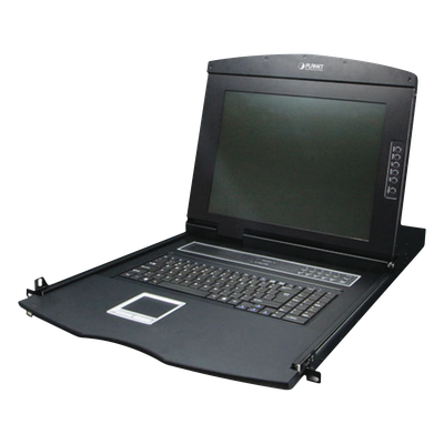 Consola KVM LCD / 17 Pulgadas / 8 Puertos VGA / Resolución 1280×1024 / Rack 1U / Cascada hasta 64 Servidores