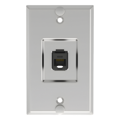 Placa de Pared Vertical / 1 Puerto Keystone / Cat5e / Acero Inoxidable / 114.3 mm (4.50 pulgadas)