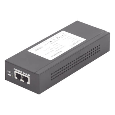 Inyector PoE / 56 Vcc / 30 Watts / Para Domos PTZ / 802.3af/at / 110-240 Vca / Endspan y Midspan