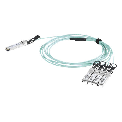 Cable AOC QSFP+ / 40 Gbps a 4x 10 Gbps / Fibra Óptica Activa / 2 m (6.6 ft) / Alta Densidad / Multi-Marca