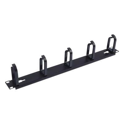 Organizador de Cables / 5 Anillos Removibles / 1U / 19″ / Montaje Vertical u Horizontal / Acero con Ganchos ABS / Espaciado 4″