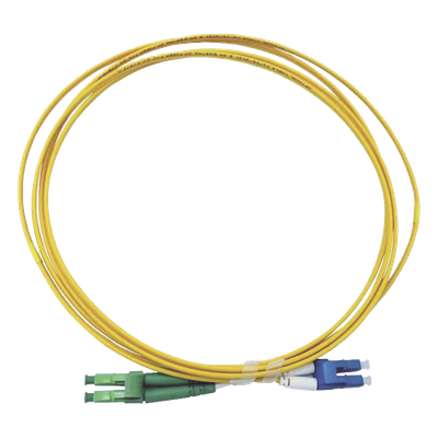 Jumper de Fibra Óptica / Monomodo 9/125 / LC/UPC-LC/APC / OFNR Riser / 2.0 mm / Dúplex / 3 m (9.84 ft) / Amarillo