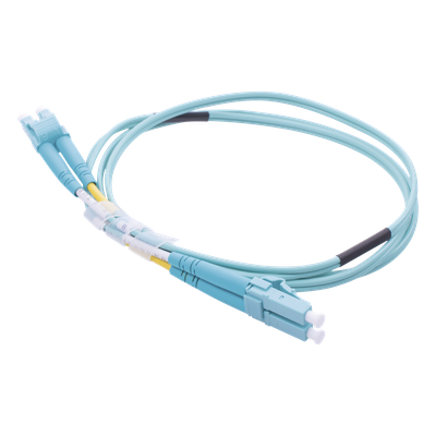 Jumper de Fibra Óptica / OM3 50/125 / LC-LC Dúplex / OFNR Riser / 2.0 mm / 1 Metro (3.28 Pies)