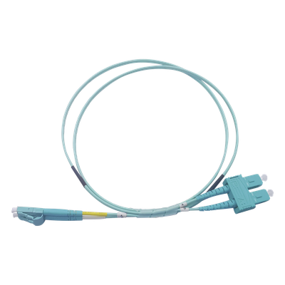 Jumper de Fibra Óptica / Multimodo OM3 50/125 / LC-SC Dúplex / OFNR Riser / 2.0 mm / 1 m (3.28 pies)