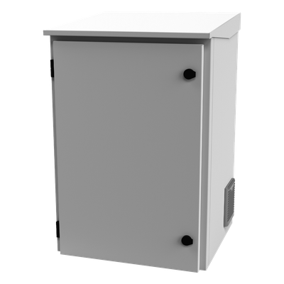 Gabinete Exterior IP / Rack 19″ 16U / Acero Galvanizado / Ventilador con Termostato / Filtros Antipolvo / Aislante Térmico / Cerradura con Llave