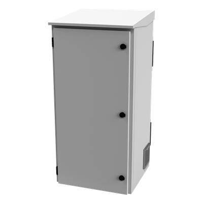 Gabinete Exterior IP / Rack 19″ 24U / Ventiladores con Termostato / Acero Galvanizado / Filtro Antipartículas / Cerradura Doble