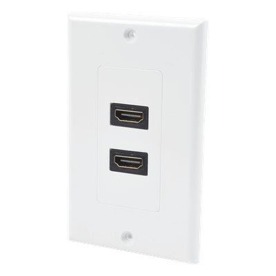 Placa de Pared / 2 Puertos HDMI Hembra a Hembra / 4K UHD / UL 94V-0 / 70 x 115mm / 2.75′ x 4.52′