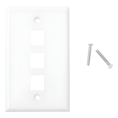 Placa de Pared / 3 Puertos Keystone / Vertical / Termoplástico UL94V-0 / 2.75’x4.52′