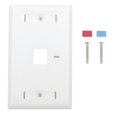 Placa de Pared / 1 Puerto Keystone / 70 x 115 mm (2.75′ x 4.52′) / UL 94V-0 / Blanco