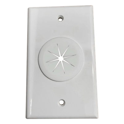 Placa de Pared / Orificio con Grommet / Montaje Vertical / ABS Blanco