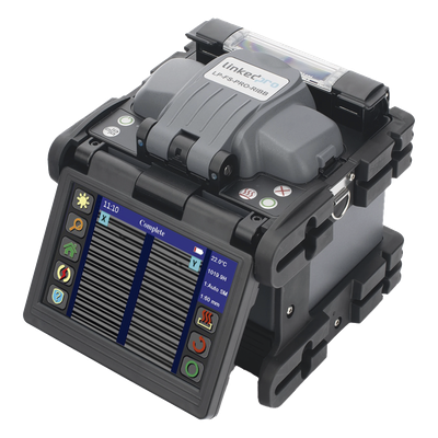 Fusionadora de Fibra Óptica / Ribbon 12 Hilos / Alineación por Núcleo / 6 Motores / Empalme 5 s / Pantalla Táctil 5″ / IP54
