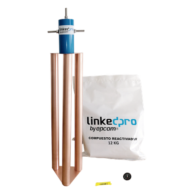 Electrodo Puesta a Tierra / Cobre Electrolítico / Diseño Delta / Filtro Equipotencial / Compuesto Mineral 12 kg / 200A / Exterior