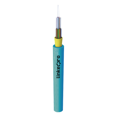 Cable de Fibra Óptica Multimodo OM4 50/125 / 12 Hilos / Tight Buffer 900µm / OFNR Riser / Dieléctrico / 6.5mm / -10°C a +60°C / Hasta 6561 pies