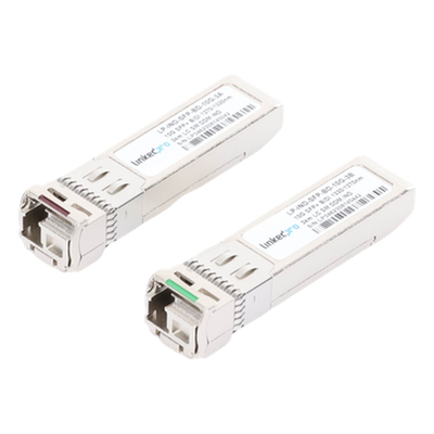 Transceptor Óptico Industrial SFP+ / 10 Gbps / Monomodo 1270/1330 nm / LC/UPC Simplex / Hot-Pluggable / 3 km (9842.5 ft) / 2 Piezas / Rango Industrial -40 a 85°C