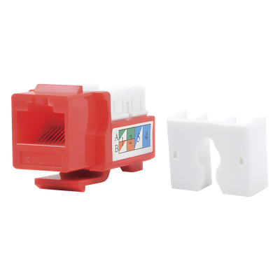 Módulo Jack Keystone / Cat5e / Terminación 110 / RJ45 / Sin Blindaje / Color Rojo