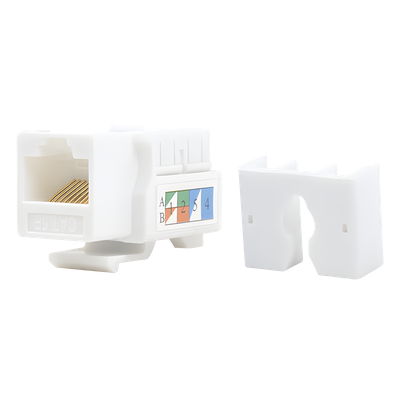 Módulo Jack Keystone / Cat5e / Terminación 110 / RJ45 / 1 Puerto / 90° / T568A-B / Blanco