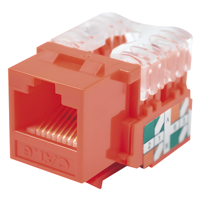 Módulo Jack Keystone / Cat6 / Terminación 110 / UTP / Color Rojo / 1 Puerto