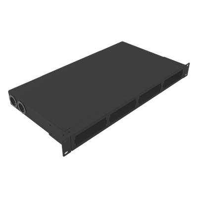 Distribuidor de Fibra Óptica / 19 Pulgadas / 1UR / 24 Fibras / 4 Placas Acopladoras / 1.58 x 0.14 x 0.84 pies