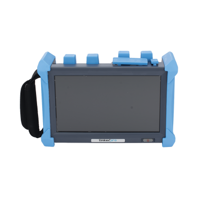 OTDR Portátil / Fibra Monomodo 1310/1550/1625 nm / Rango Dinámico 50 dB / Zona Muerta 0.8 m (2.62 ft) / Pantalla Táctil 8 Pulgadas / Hasta 420 km / VFL 5 mW