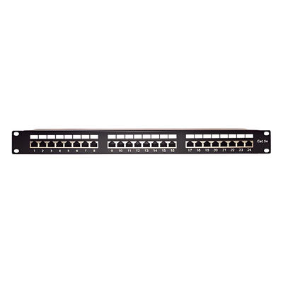 Panel de Parcheo / 24 Puertos / Cat5e STP Blindado / Rack 19″ / 0.48 m