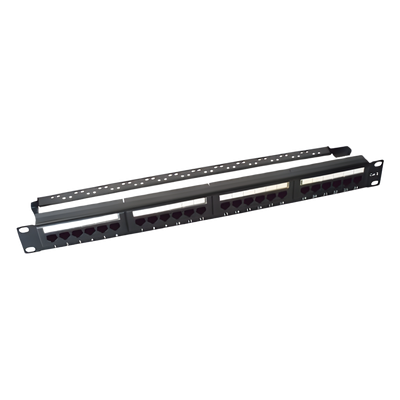 Panel de Parcheo de Impacto / 24 Puertos Cat6 / 1U Rack 19″ (48.26 cm) / T568A/B / 110 IDC