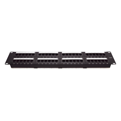 Panel de Parcheo de Impacto / 48 Puertos / Cat6 / 2U / 19 Pulgadas (48.26 cm) / T568A/T568B