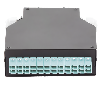 Distribuidor de Fibra Óptica / Riel DIN / 12 Acopladores LC/UPC Dúplex Multimodo / Charola 24 Fusiones / Acero Laminado / 1.57 x 4.96 x 5.59 in