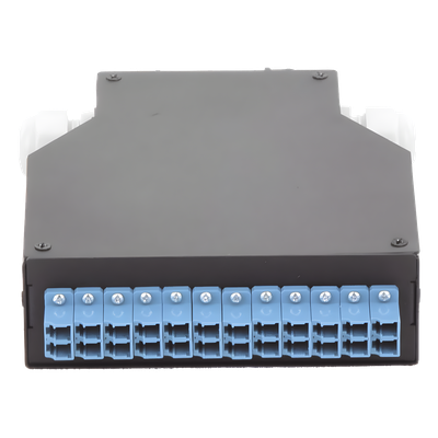 Distribuidor de Fibra Óptica / Riel DIN / 12 Acopladores LC/UPC Duplex / Monomodo / 24 Fusiones / 4 x 12.6 x 14.2 cm (1.57 x 4.96 x 5.59 in)