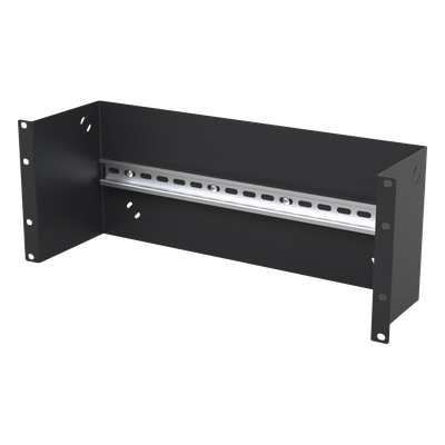 Riel DIN 35 mm / Soporte Rack 19″ / 4U / Acero Resistente / Sujeción por Broche
