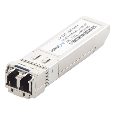 Transceptor SFP+ / 10 Gbps / Monomodo 1310 nm / Alcance 5 km (3.1 mi) / LC/UPC Dúplex / DDM