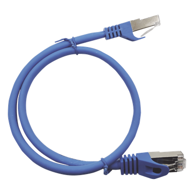 Patch Cord Cat6A / Blindado S/FTP / 10Gbps / 500MHz / 1.0m (3.28ft) / Azul